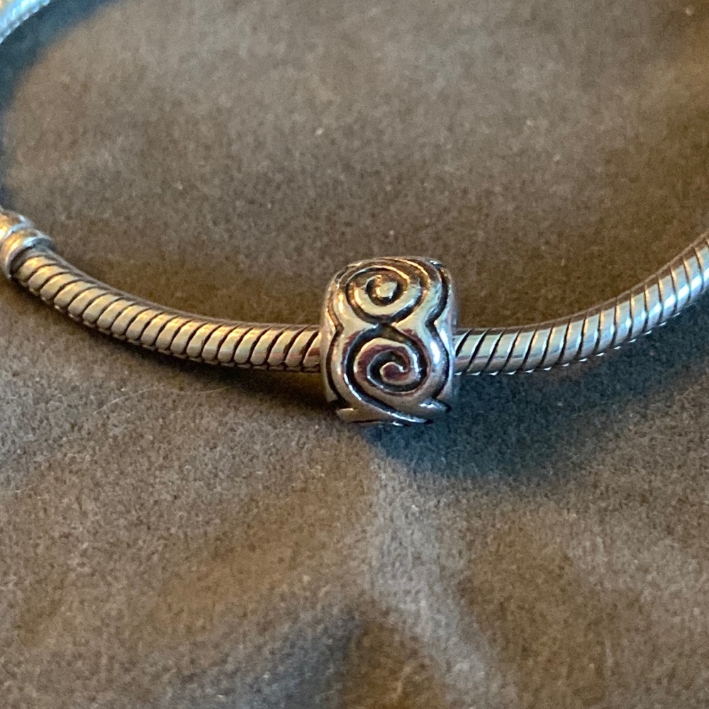 Pandora Authentic Retired Sterling Oxy Swirl Charm - Picture 1 of 6